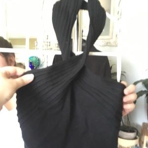 Stunning cache black top with wrap around neck sm